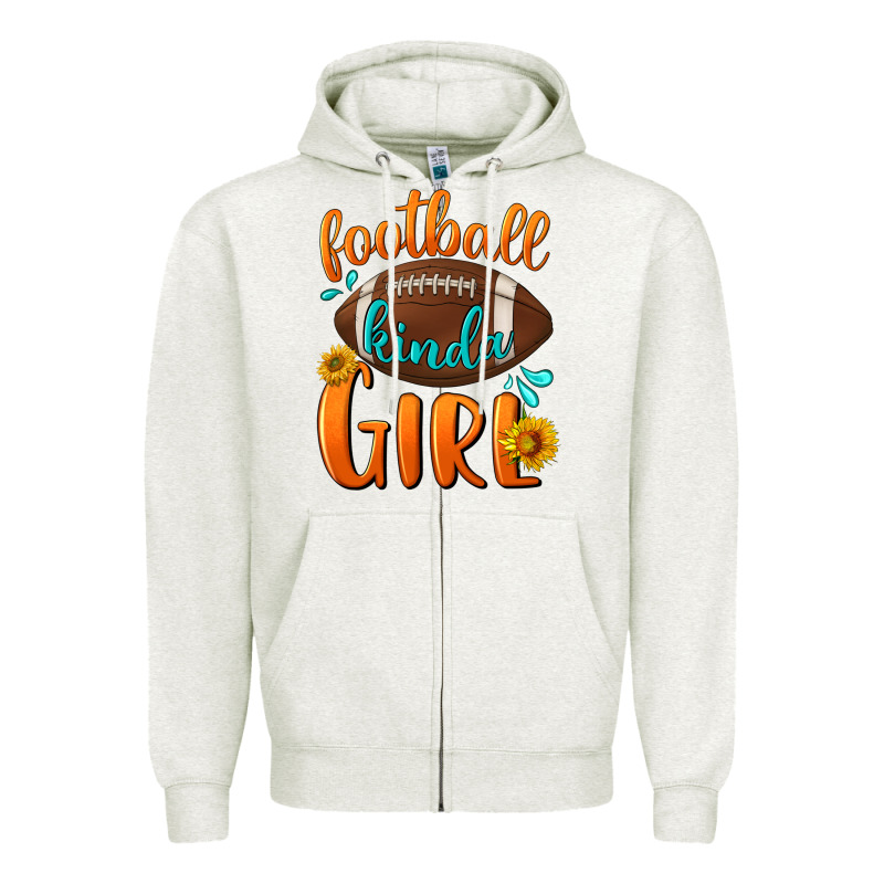 Football Kinda Girl Zipper Hoodie by NancyCooperArtShop | Teevron