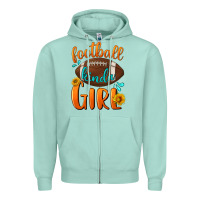 Seafoam Football kinda Girl Zipper Hoodie - NancyCooperArtShop