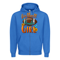 True Royal Football kinda Girl Zipper Hoodie - NancyCooperArtShop