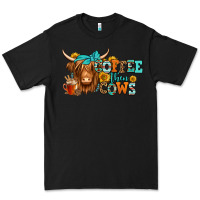 Black coffee then cows longhaired cow Premium Tee - Jasminsmagicworld