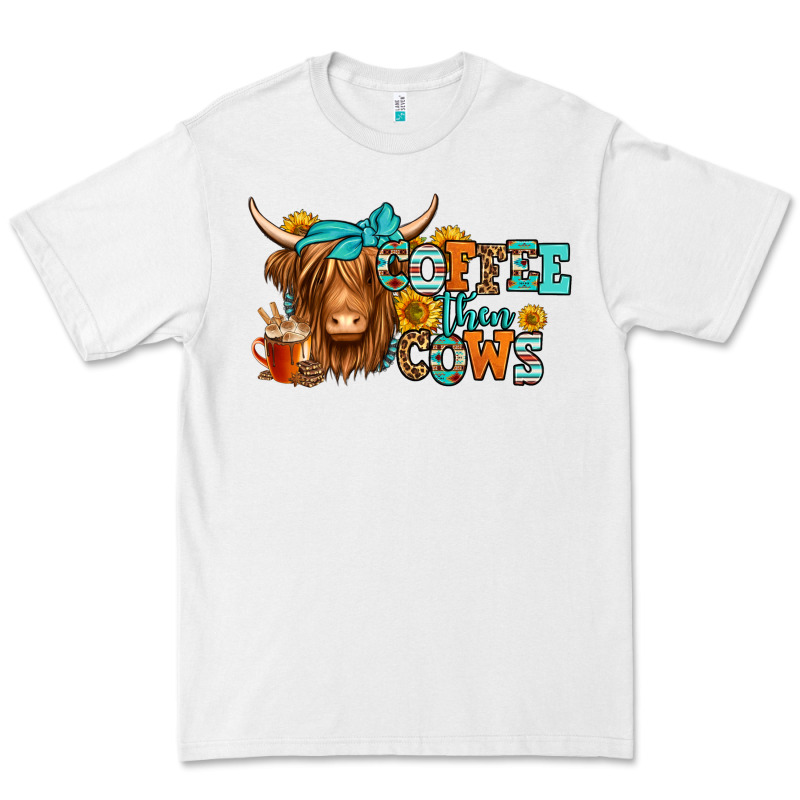 Coffee Then Cows Longhaired Cow Premium Tee by Jasminsmagicworld | Teevron