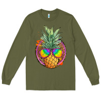 Army Green pineapple and glasses Long Sleeve Tee - JahusDesignShop