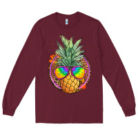 Burgundy pineapple and glasses Long Sleeve Tee - JahusDesignShop