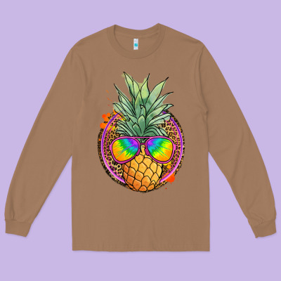 Pineapple And Glasses Long Sleeve Tee Designed By Jahusdesignshop