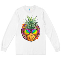 White pineapple and glasses Long Sleeve Tee - JahusDesignShop