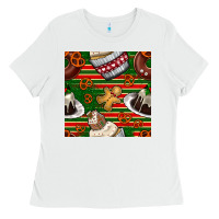 White christmas cake seamless pattern Ladies Tee - BundleAndBundleShop