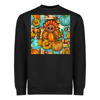 Black thanksgiving turkey with tartan seamless pattern bbs Heavyweight Sweatshirt - BundleAndBundleShop