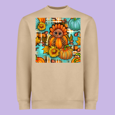 Thanksgiving Turkey With Tartan Seamless Pattern Bbs Heavyweight Sweatshirt Designed By Bundleandbundleshop