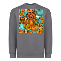 Storm thanksgiving turkey with tartan seamless pattern bbs Heavyweight Sweatshirt - BundleAndBundleShop