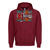 Burgundy Dog Mama Zipper Hoodie - texasbilliewilder