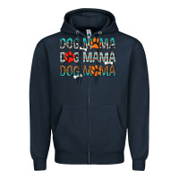 Navy Dog Mama Zipper Hoodie - texasbilliewilder