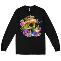 Black Pride Skull And Transgender Symbol With Peace Long Sleeve Tee - BundleAndBundleShop