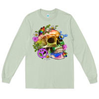 Matcha Pride Skull And Transgender Symbol With Peace Long Sleeve Tee - BundleAndBundleShop