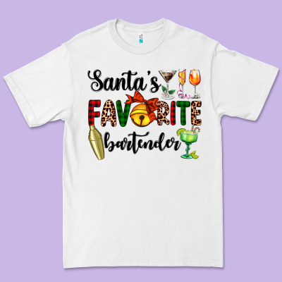Santa's Favorite Bartender Premium Tee Designed By Adodesignshop