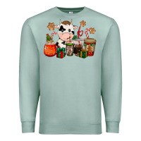 Seafoam cow coffee cups christmas Premium Sweatshirt - CowGirlArtShop