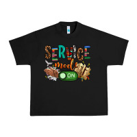 Black service mode on woman version Urban Heavy Tee - NancyCooperArtShop