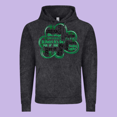 St Patricks Day Shamrock Typography Vintage Hoodie Designed By Maliassmallbusiness