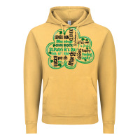 Vintage Mustard st patricks day shamrock typography Vintage Hoodie - MaliasSmallBusiness