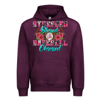 Mauve Wine stressed blessed & baseball obsessed Urban Hoodie - BundleAndBundleShop