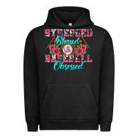 Pigment Black stressed blessed & baseball obsessed Urban Hoodie - BundleAndBundleShop