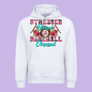 Stressed Blessed & Baseball Obsessed Urban Hoodie Designed By Bundleandbundleshop