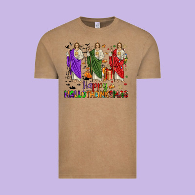 San Judas Happy  Hallothanksmas Vintage Tee Designed By Jahusdesignshop