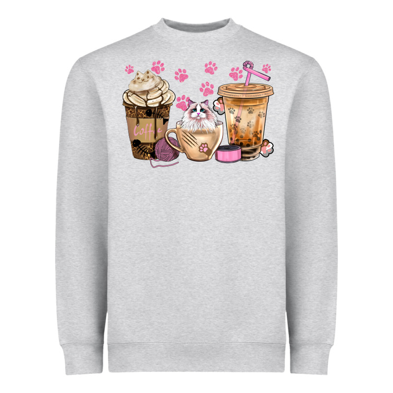Cat Coffee Cups With Paw Bbs Heavyweight Sweatshirt by BundleAndBundleShop | Teevron