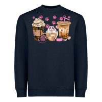 Navy cat coffee cups with paw bbs Heavyweight Sweatshirt - BundleAndBundleShop