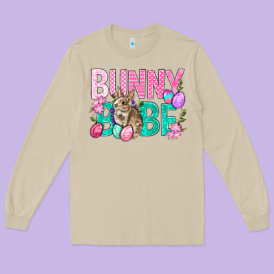 Bunny Babe Easter Long Sleeve Tee Designed By Bundleandbundleshop