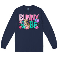 Navy Bunny Babe Easter Long Sleeve Tee - BundleAndBundleShop