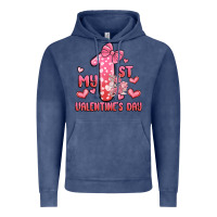 Vintage Denim my first valentines day Vintage Hoodie - MaliasSmallBusiness