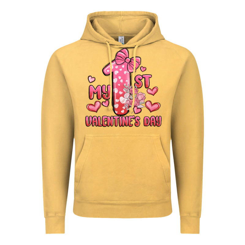My First Valentines Day Vintage Hoodie by MaliasSmallBusiness | Teevron