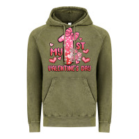 Vintage Olive my first valentines day Vintage Hoodie - MaliasSmallBusiness