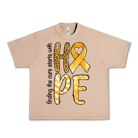 Burro Finding the cure starts with hope Childhood Cancer Urban Heavy Tee - NancyCooperArtShop