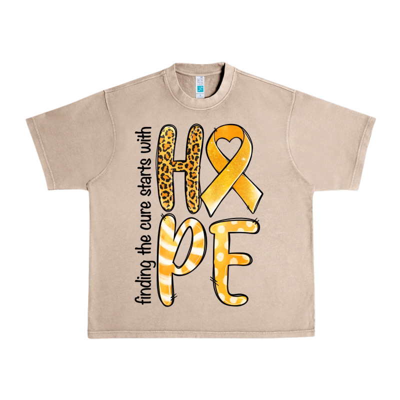 Finding The Cure Starts With Hope Childhood Cancer Urban Heavy Tee by NancyCooperArtShop | Teevron