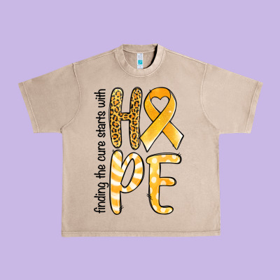 Finding The Cure Starts With Hope Childhood Cancer Urban Heavy Tee Designed By Nancycooperartshop