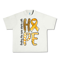Pistachio Finding the cure starts with hope Childhood Cancer Urban Heavy Tee - NancyCooperArtShop