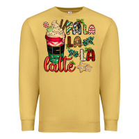 Antique Gold Fa la la la latte Premium Sweatshirt - CowGirlArtShop