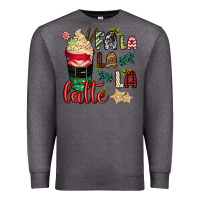 Charcoal Heather Fa la la la latte Premium Sweatshirt - CowGirlArtShop