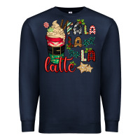 Navy Fa la la la latte Premium Sweatshirt - CowGirlArtShop