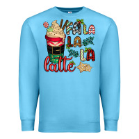 Ocean Blue Fa la la la latte Premium Sweatshirt - CowGirlArtShop