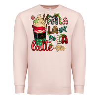 Pale Pink Fa la la la latte Premium Sweatshirt - CowGirlArtShop