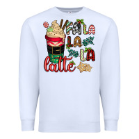 White Fa la la la latte Premium Sweatshirt - CowGirlArtShop