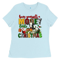 Baby Blue have yourself a mooey little christmas Ladies Tee - AdoDesignShop