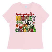 Bubblegum Pink have yourself a mooey little christmas Ladies Tee - AdoDesignShop