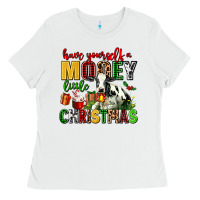 White have yourself a mooey little christmas Ladies Tee - AdoDesignShop