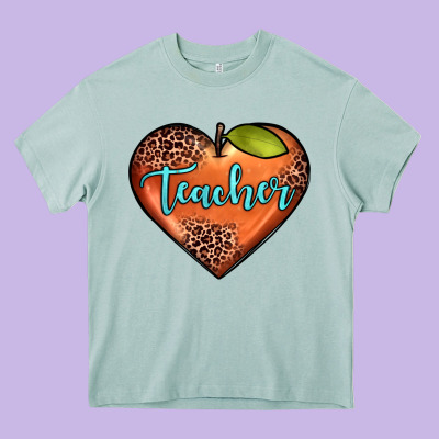 Teacher Heart Heavy Core Tee Designed By Jahusdesignshop