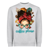 Heather Grey coffee please messy bun with coffee bean bbs Heavyweight Sweatshirt - BundleAndBundleShop