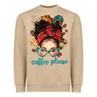 Mushroom coffee please messy bun with coffee bean bbs Heavyweight Sweatshirt - BundleAndBundleShop
