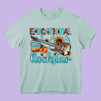 Educational Rockstar Heavy Core Tee Designed By Jahusdesignshop